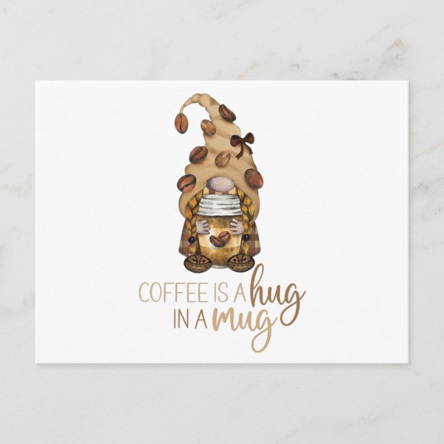 Postal Café Gnome Familia Mateo Navidades Gracioso Regalo (Anverso)