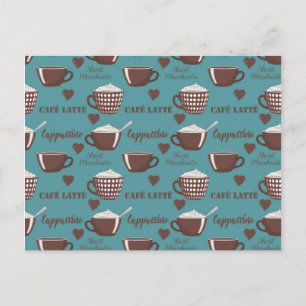 Postal Café Latte Cappuccino Tazas De Café Marrón Crema