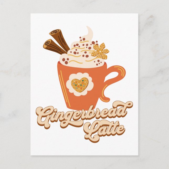 Postal Café Latte Retro Gingerbread (Anverso)