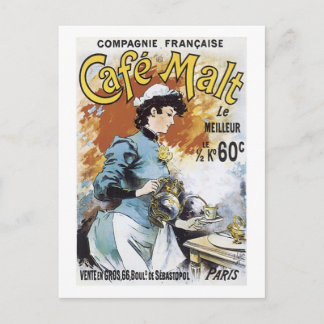 Postal Café Malt Vintage Ad