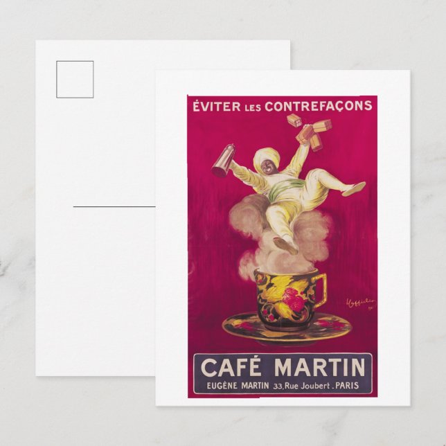 Postal Café Martin, 1921 Leonetto Cappiello (Anverso / Reverso)
