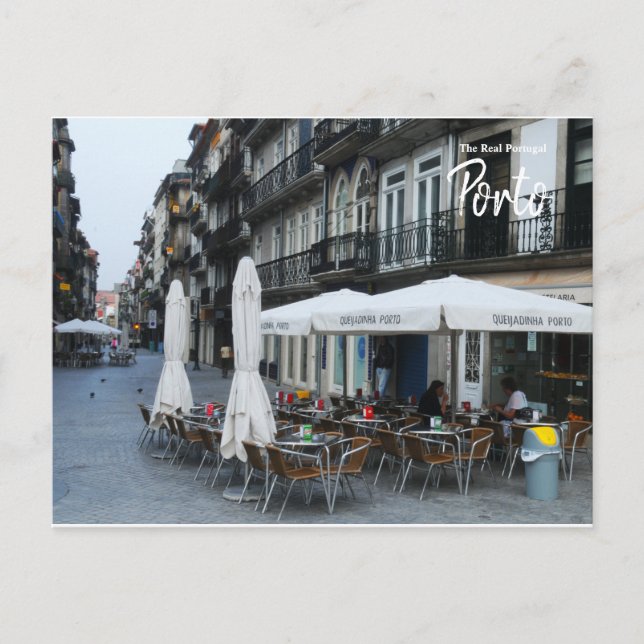 Postal Café matutino en Oporto - El verdadero Portugal (Anverso)