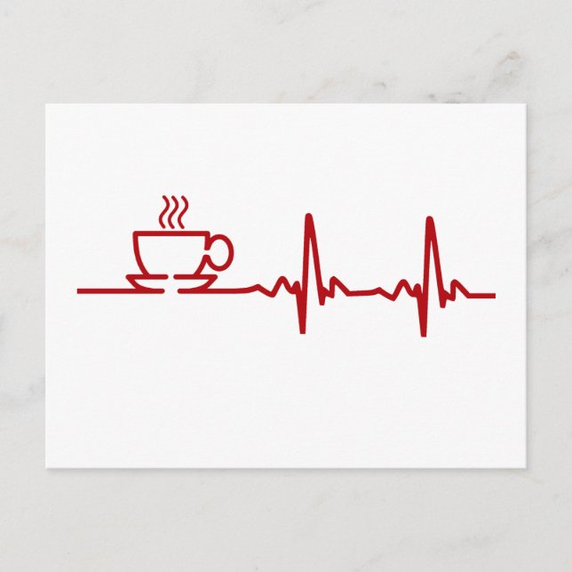 Postal Café matutino Heartbeat EKG (Anverso)