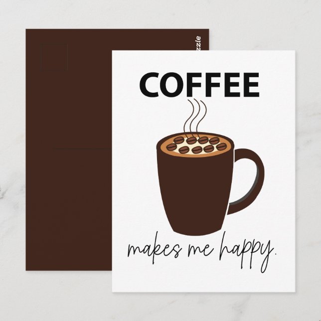 Postal Café Me Hace Feliz Café (Anverso / Reverso)
