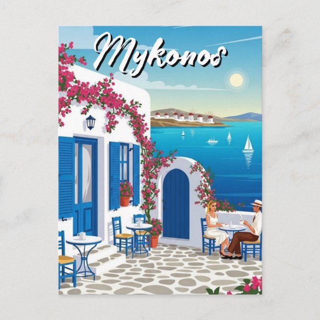 Postal Cafe Mykonos Greece Cyclades Travel (Anverso)