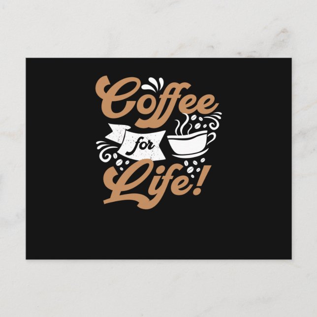 Postal Café para la vida | Diseño del café (Anverso)