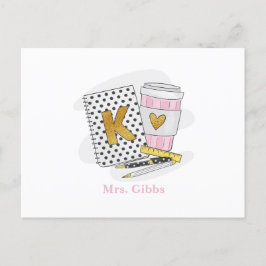 Postal Café Personalizado de Agradecimiento a Maestros de