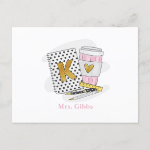 Postal Café Personalizado de Agradecimiento a Maestros de