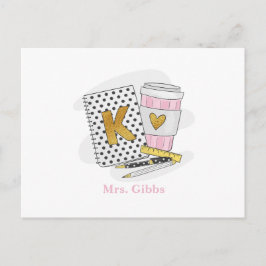 Postal Café Personalizado de Agradecimiento a Maestros de