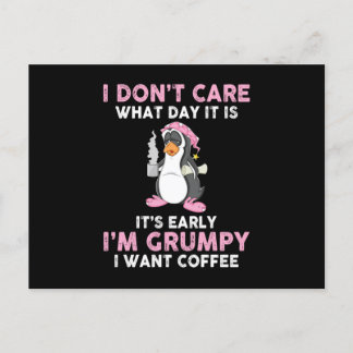 Postal Café pingüino
