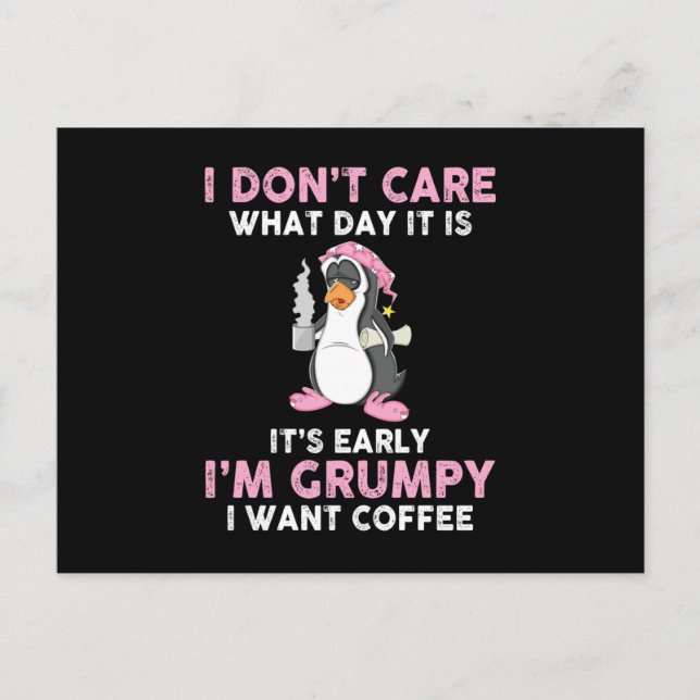 Postal Café pingüino (Anverso)