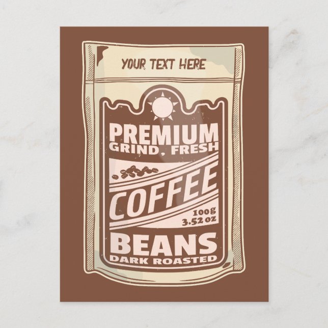 Postal Café poster de café premium frijol café Barista (Anverso)