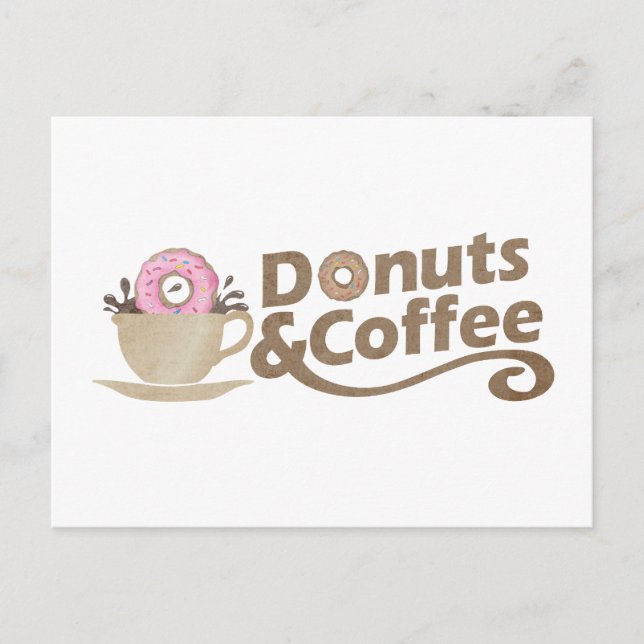 Postal Café retro y donuts (Anverso)