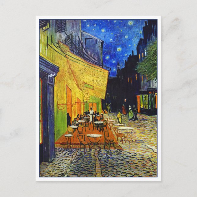 Postal Cafe Terrace de noche de Van Gogh (Anverso)