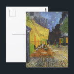Postal Cafe Terrace de noche de Van Gogh<br><div class="desc">Pintado en 1888,  Café Terrace at Night captura una brillante escena nocturna en Arles,  Francia,  mostrando el amor de Van Gogh por el color vibrante y la belleza nocturna,  convirtiéndolo en una de sus obras más queridas.</div>