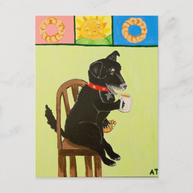 Postal Café y Crullers II (Anverso)