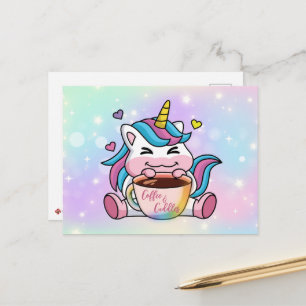 Postal Café y Mimos de Unicornio