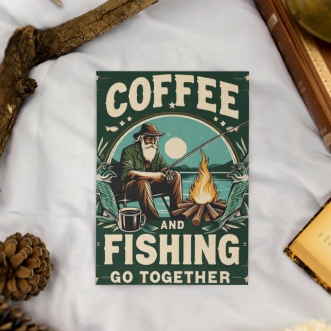 Postal Café y pesca juntos (Subido por el creador)