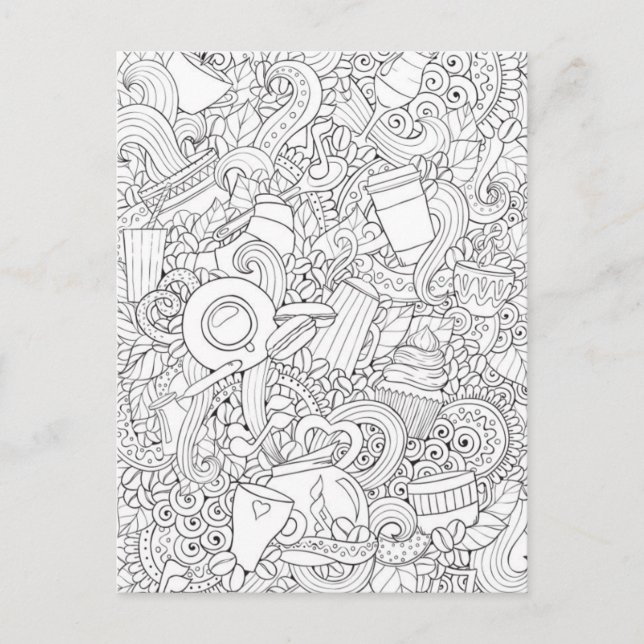 Postal Café Y Té Doodle (Anverso)