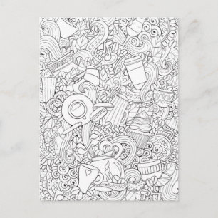 Postal Café Y Té Doodle