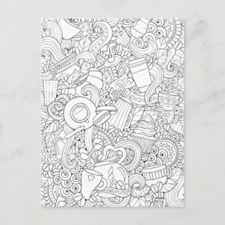 Postal Café Y Té Doodle