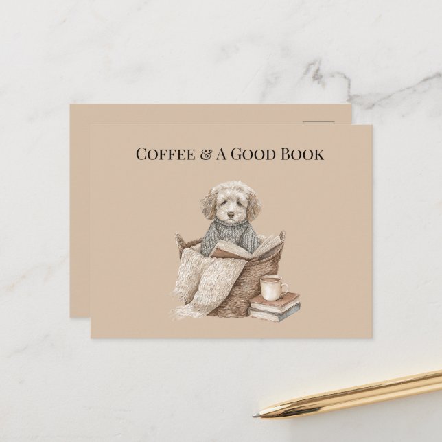 Postal Café y una buena cesta para perros (Anverso/Reverso In Situ)