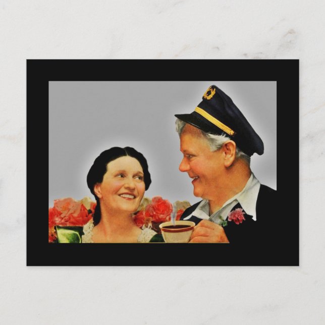 Postal Cafés por la mañana (Anverso)