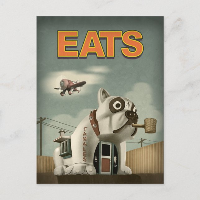 Postal Cafetería de bulldog (Anverso)