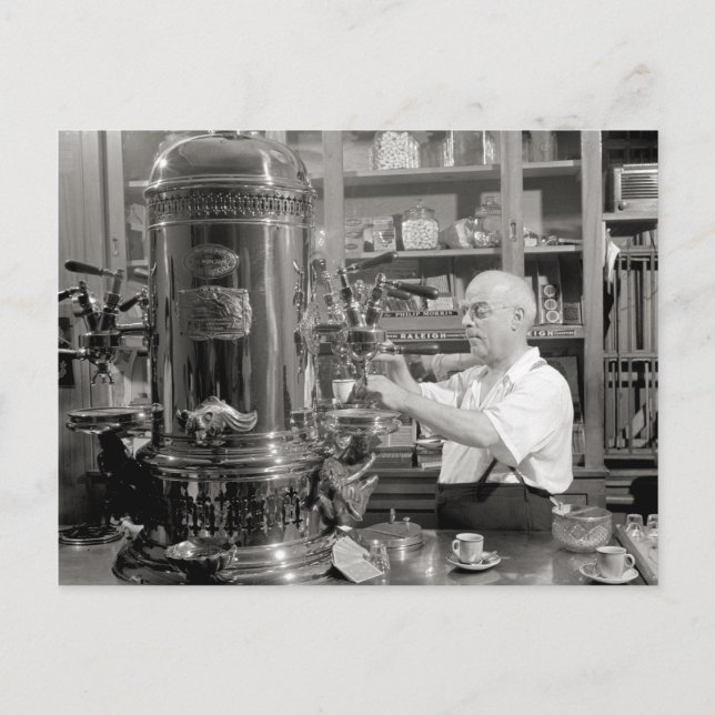 Postal Cafetería de espresso, 1942 (Anverso)