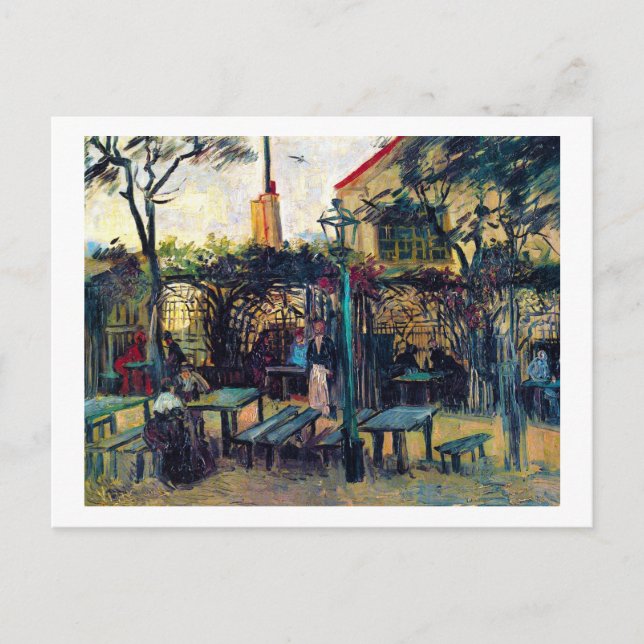 Postal Cafetería de la terraza en Montmartre Vincent Van  (Anverso)