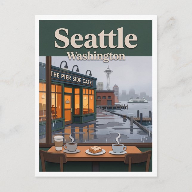 Postal Cafetería del paseo marítimo Seattle Washington (Anverso)