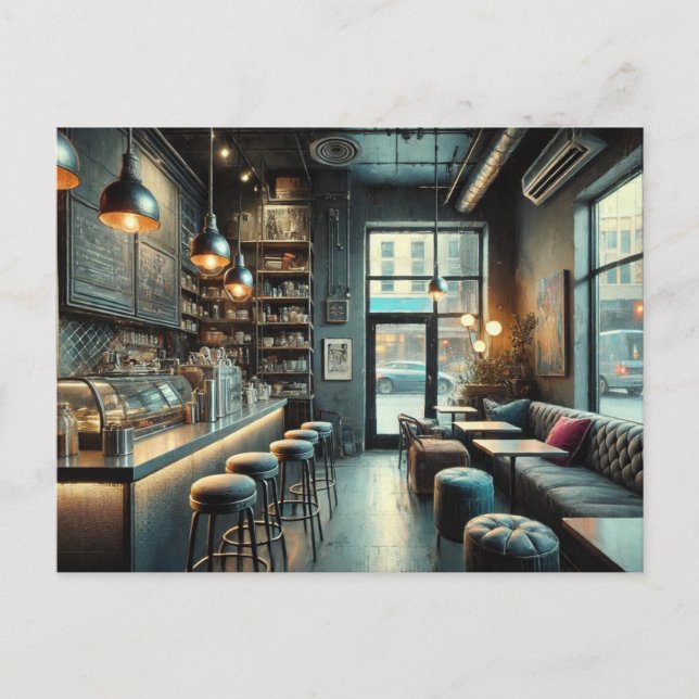 Postal Cafetería ecléctica en Rainy Seattle (Anverso)