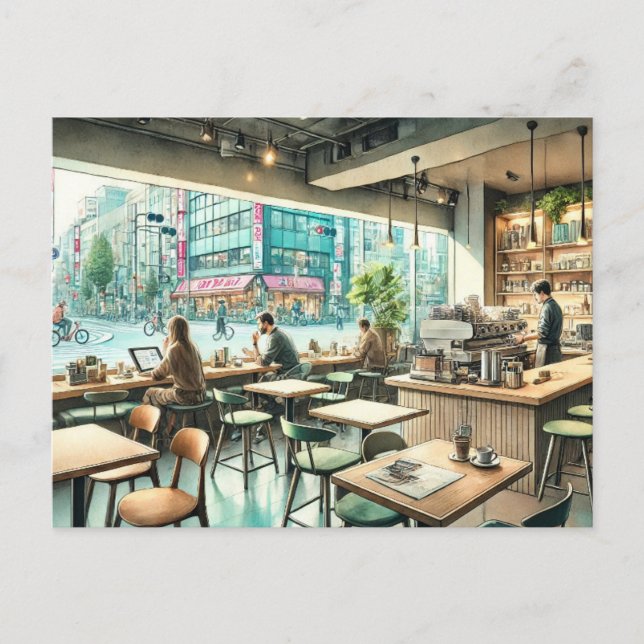Postal Cafetería en Tokio (Anverso)