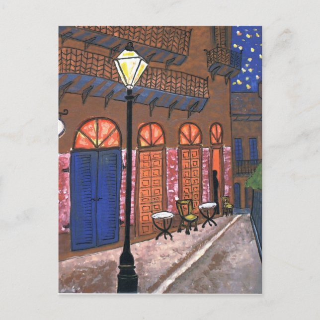 Postal Cafetería nocturna de Nueva Orleans (Anverso)