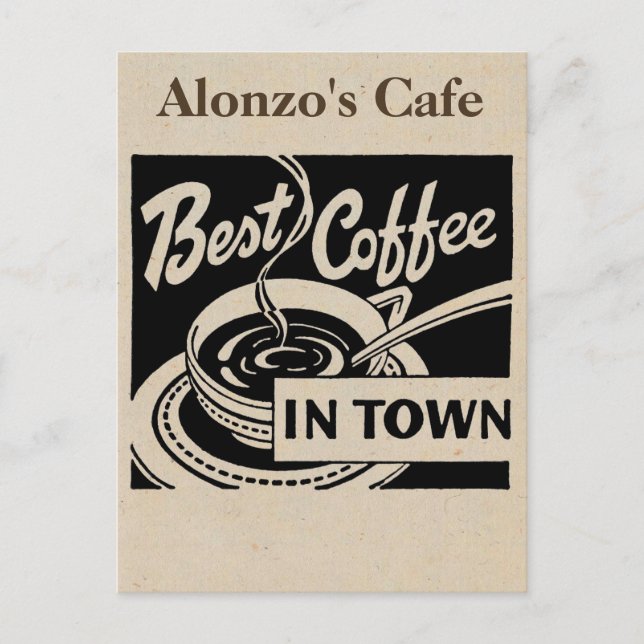 Postal Cafetería personalizada - Latte (Anverso)