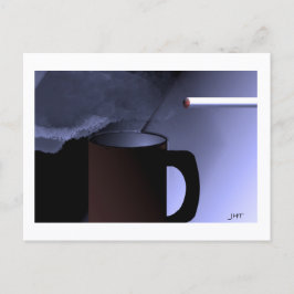Postal Caffeine and Nicotine Postcard Print by JHT
