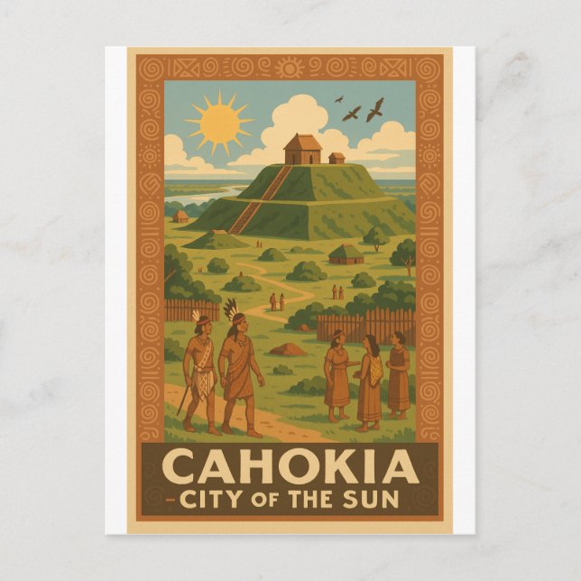 Postal Cahokia – Ciudad Antigua de los Montículos (Anverso)