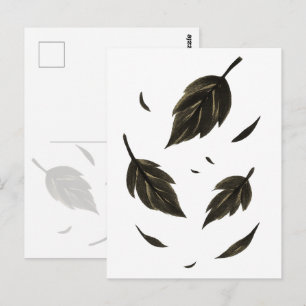Postal Caída de hojas - Minimalista naturaleza de la tint