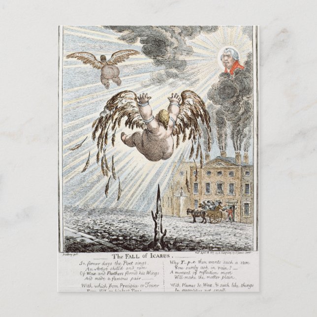 Postal Caída de Icarus, 1807 (Anverso)