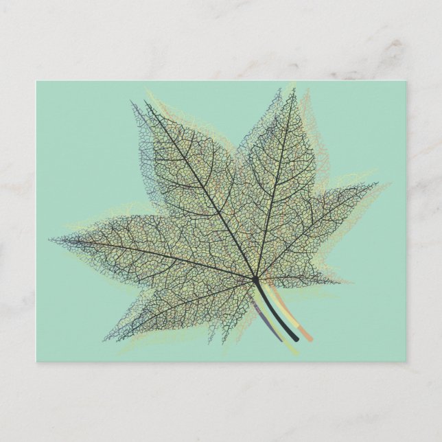 Postal Caída de la hoja de otoño (Anverso)