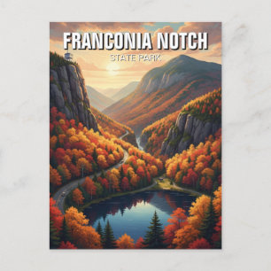 Postal Caída en Franconia Notch Parque Estatal Travel