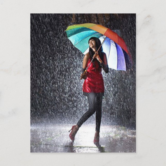 Postal Caída En La Lluvia (Anverso)