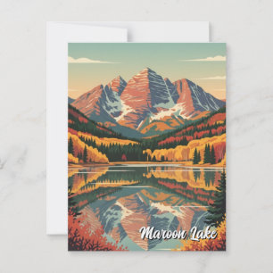 Postal Caída en Maroon Lake Colorado Travel