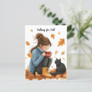 Postal Caída en otoño: un saludo de otoño personalizado