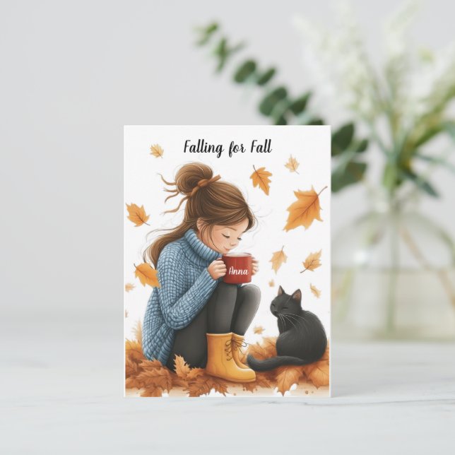 Postal Caída en otoño: un saludo de otoño personalizado (Anverso de pie)