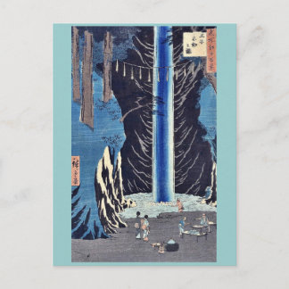 Postal Caídas de Fudo, Oji por Ando, Hiroshige Ukiyoe
