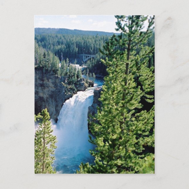 Postal Caídas en la parte alta de Yellowstone (Anverso)