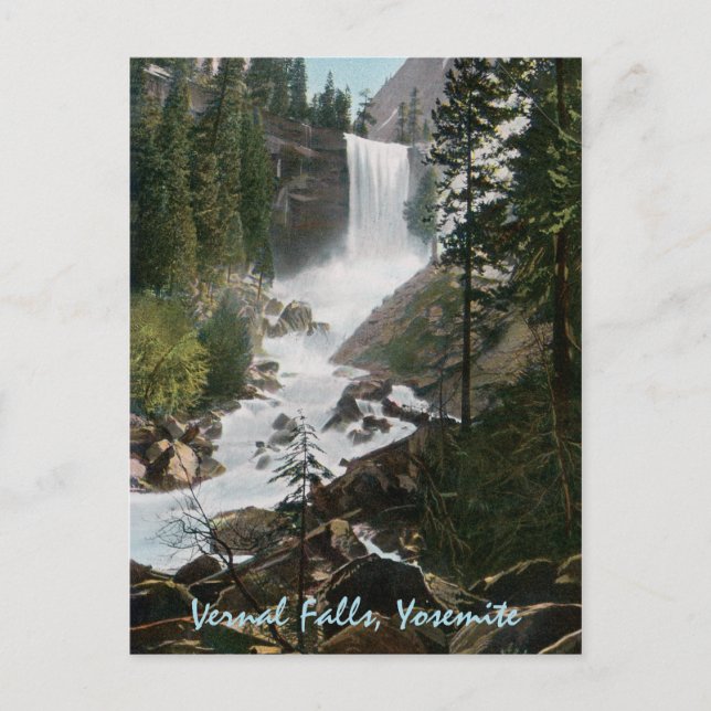 Postal Caídas Vernales Vintage Yosemite Postcard (Anverso)