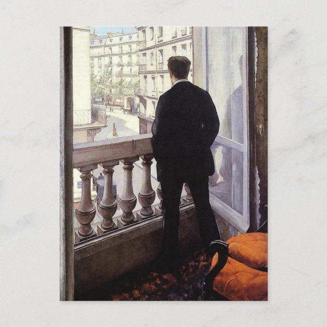 Postal Caillebotte - Joven en su ventana (Anverso)