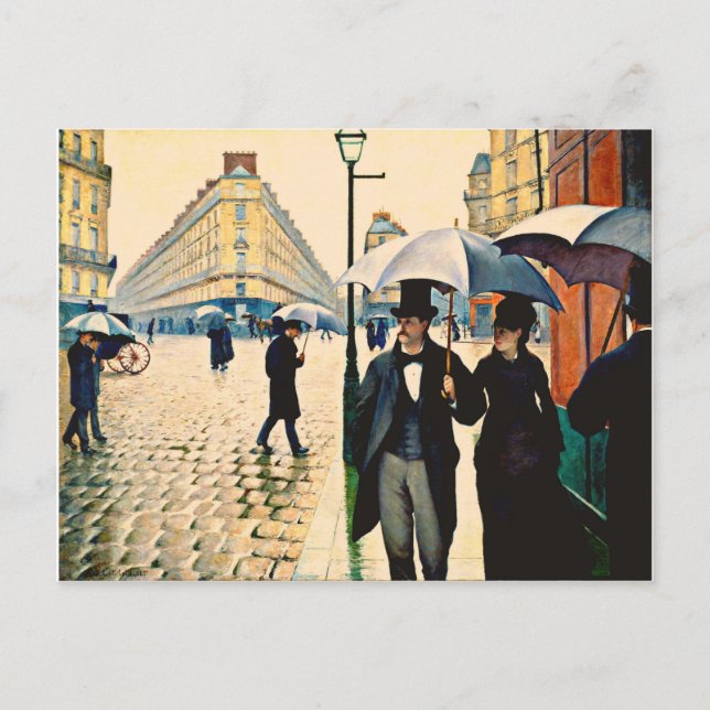 Postal Caillebotte - París en un día lluvioso (Anverso)